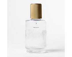 AQUALEX Nova French Gold glazen fles met opdruk PLAT water - 75 cl - 750 ml - Karaf - Waterkan - Glas