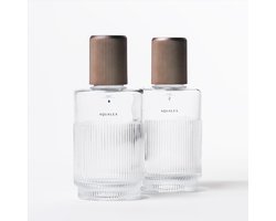 AQUALEX Nova Rose Gold 2 flessen met opdruk PLAT & BRUIS - 75 cl - 750 ml - Karaf - Waterkan - Glas
