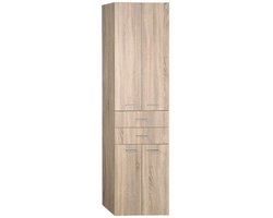Aqualine Keramia Fresh - Hoge kast ZOJA met laden, 50x184x29 cm, platina eiken 51296