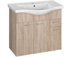 Aqualine Keramia Fresh - Wastafelkast 75x74x35 cm, platina eiken 50083