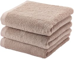 Aquanova handdoek London - 55x100 cm - Set van 3 - Nougat