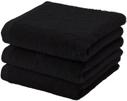 Aquanova handdoek London - 55x100 cm - Set van 3 - Zwart