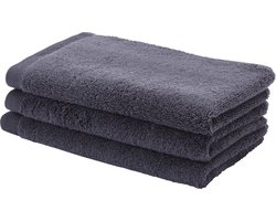 Aquanova London - Gastendoek - 30x50 cm - Grafiet - Set van 3