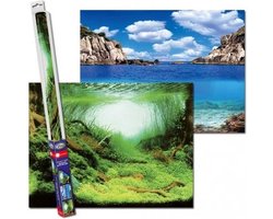 Aquarium achterwand poster | Planten en oceaan motief (100x50cm)