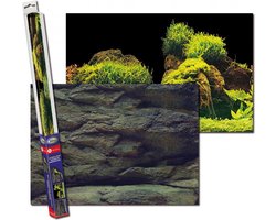 Aquarium achterwand poster | Rots en planten motief (100x50cm)