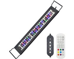 Aquarium LED-verlichting, Aquarium LED-lamp met timer, dimbaar, LED aquariumlicht met verstelbare houder voor 41cm-61cm aquarium vis tank vis plant (wit & blauw & rood licht) (14 W)