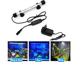 Aquarium LED Verlichting Blauw en Wit 19 cm – Blauw en Wit Apart Regelbaar – IP68 Waterdichte Onderwater Verlichting – Met Timerfunctie