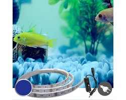 Aquarium Led Verlichting - Blauw licht - 50 t/m 70 cm - Complete set met snoerschakelaar - Aquarium Led strip