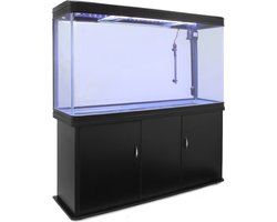 Aquarium & Meubel set 300 liter - 120x70x39 cm - Kleur: Zwart - LED-verlichting - Geschikt voor zoetwater, tropische en zoute water vissen - Filtratiesnelheid: 1800 l/h - gebogen hoeken -