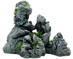 Aquarium ornament - Rots met planten - 32,5x16x27cm