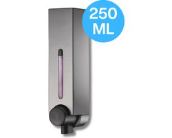 Aquathof Zeepdispenser RVS kleur - 1 reservoir - 1x250 ML - Wandmontage - Zeeppompje Hangend - Keuken - Badkamer - Toilet - Douche