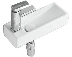 AquaVik Mini Fontein Slank Links 38 x 14 x 8 cm Keramiek Snö Wit