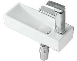 AquaVik Mini Fontein Slank Rechts 38 x 14 x 8 cm Keramiek Snö Wit