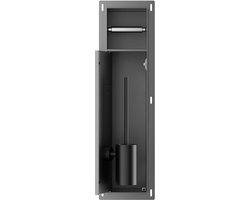 AquaVik Toiletrol- en Borstelhouder Røk Inbouw Betegelbaar Aska Gunmetal