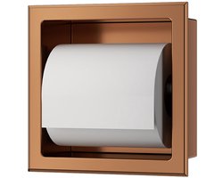 AquaVik Toiletrolhouder Røk Zonder Klep Inbouw Nordic Geborsteld Brons Koper