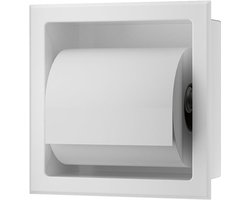 AquaVik Toiletrolhouder Røk Zonder Klep Inbouw Snö Mat Wit