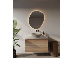 AquaVik Waskom Björka Solid Surface Rond Betonlook 43x13 cm