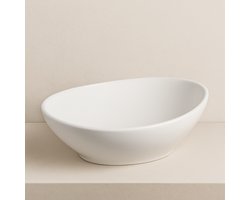 AquaVik Waskom Øvo Keramisch Ovaal Opbouw Wit 40,5x33x14,5 cm