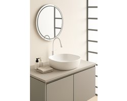 AquaVik Waskom Sölva Keramiek Rond 44x44x13.5 cm Glans Wit