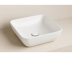 AquaVik Waskom Torvik Keramiek Vierkant 40x40x15cm Glans Wit