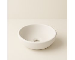 AquaVik Waskom Tvättvik Rond 20x9 cm Keramisch Mat Wit