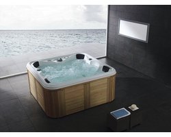 Aquila Outdoor Spa - 5 Persoons - 208x208 cm - 91 jets - Wit/houtkleurig - Incl. levering en plaatsing