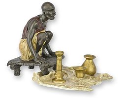 Arabische pottenverkoper - Bronzen beeld - sculptuur - 10 cm hoog