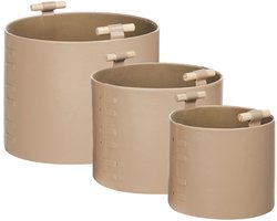 ARAM - Opbergmanden set van 3 - Beige - Kunstleer