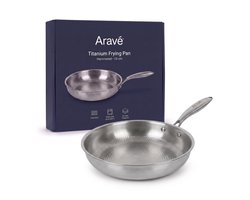 Aravé® Titanium Koekenpan - Inductie 28 cm - PFAS Vrij - Gehamerd RVS