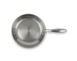 Aravé® Titanium Pan - 24 cm - Inductie Koekenpan - PFAS Vrij - Gehamerd RVS - Zonder Antiaanbaklaag