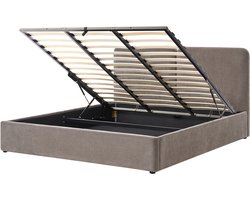 ARBOIS - Bed met opbergruimte - Taupe - 180 x 200 cm - Polyester