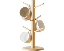 Arboledia Mokkenboom - Kopjeshouder - Bamboe Mokkenrek - Kopjesrek - Mokken Houder - 35cm x 16cm