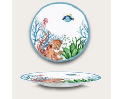 Arca ABISSI - Groot rond Melamine Bord Ø41cm – licht in gewicht – makkelijk stapelbaar – voor binnen en buiten