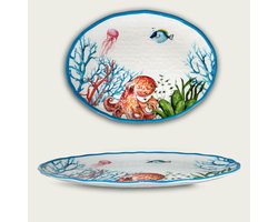 Arca ABISSI - Ovaal Vlak Melamine Bord 40x30cm – licht in gewicht – makkelijk stapelbaar – voor binnen en buiten