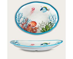 Arca ABISSI - Ovale Melamine Schaal 44x33x6cm – licht in gewicht – makkelijk stapelbaar – voor binnen en buiten