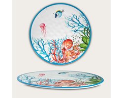 Arca ABISSI - Rond vlak Melamine Bord Ø35cm – licht in gewicht – makkelijk stapelbaar – voor binnen en buiten