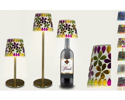 Arca Draadloze Tafellamp MONZA mozaïek - LED - dimmable - geschikt voor buiten IP44 - incl fles adapter - giftbox
