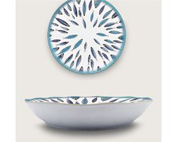 Arca Fish collection - Melamine salade/serveerschaal Ø40xH7.5cm – licht in gewicht – makkelijk stapelbaar – voor binnen en buiten