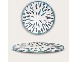 Arca Fish collection - Rond Vlak Melamine Bord Ø35cm – licht in gewicht – makkelijk stapelbaar – voor binnen en buiten