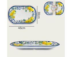 Arca Limoni collection - Rechthoekige Melamine Schaal 45x30x4cm – licht in gewicht – makkelijk stapelbaar – voor binnen en buiten