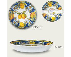 Arca Limoni Due - Ronde Melamine Serveerschaal met rand Ø35cm – licht in gewicht – makkelijk stapelbaar – voor binnen en buiten