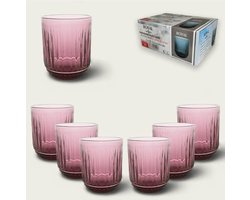 Arca ROYAL Water/Drinkglas 250ml, paars, set van 6 stuks, verpakt in een giftbox