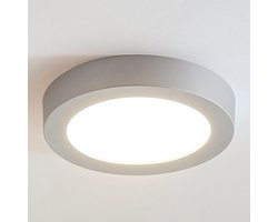 Arcchio - Plafondlamp badkamer - 1licht - kunststof - H: 3.9 cm - zilver, wit - Inclusief lichtbron