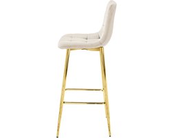 ARCETO kruk - beige fluweel / GOUDEN poten x 2