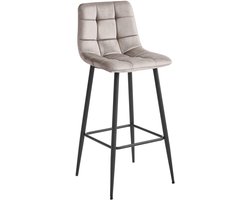 ARCETO kruk - donkerbeige fluweel / zwarte poten x 2