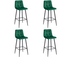 ARCETO kruk - donkergroen fluweel / zwarte poten x 4