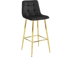 ARCETO kruk - zwart fluweel / GOUDEN poten x 3