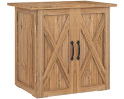 Archi Tuinkast – Houten Opbergkast – 2 Magnetische Deuren – Massief Vurenhout – Bruin – 77 × 55 × 72 cm