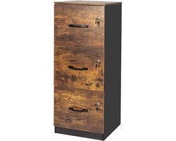 Archiefkast - 40x103x40 cm - zwart-bruin