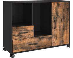 Archiefkast - 70x90x35 cm - wielen - industrieel